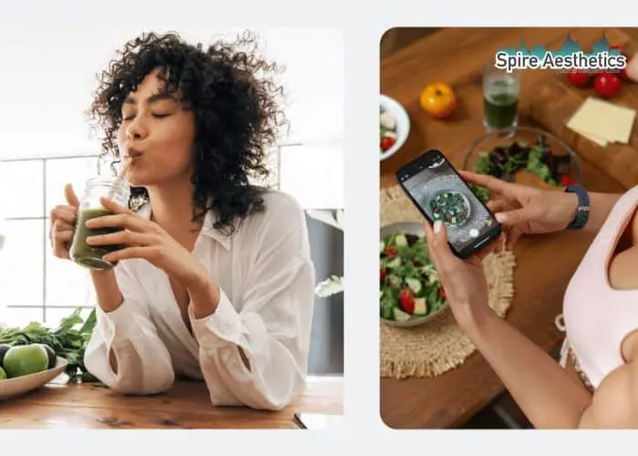 Image of woman looking into her diet and fat freezing Southend to improve her health